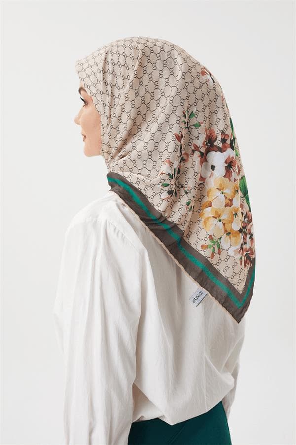 Bej - Rose Pamuk Eşarp - görsel 4