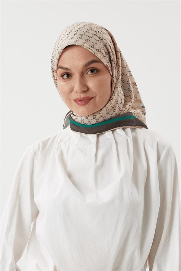 Bej - Rose Pamuk Eşarp - görsel 3