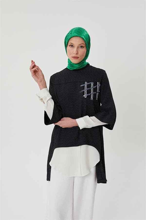 Benetton D Desen Parlak Jakar Eşarp - görsel 3