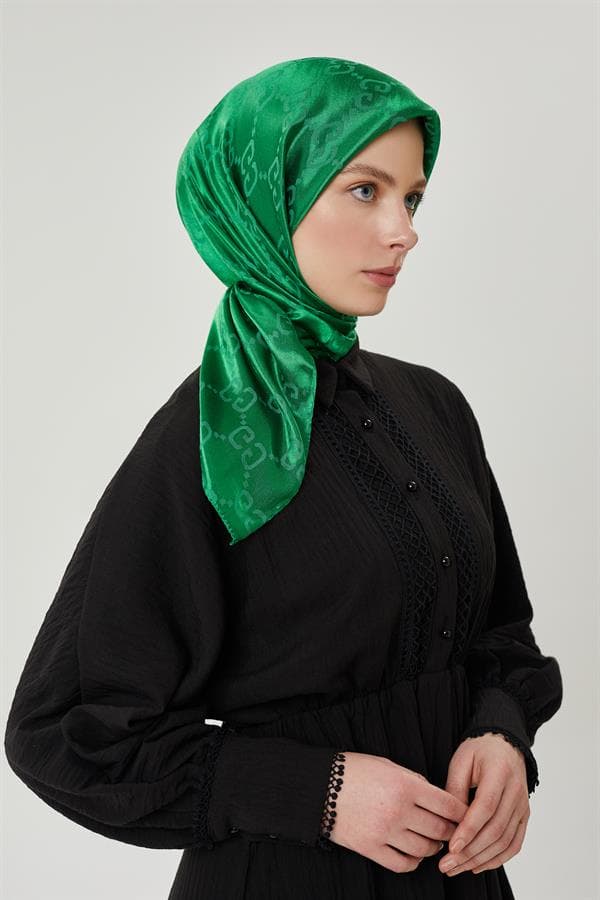 Benetton G Desen Parlak Jakar Eşarp - görsel 4