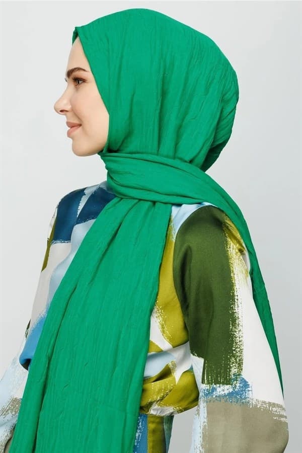 Benetton Yeşili Bambu Şal - görsel 3
