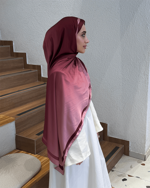 Bordo Degrade Desen Şal