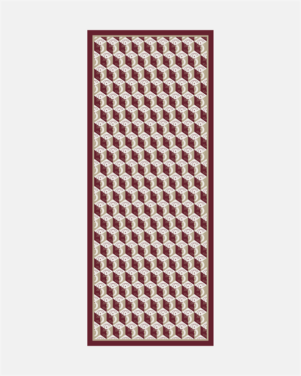 Bordo Icon Vual İpek Şal - görsel 4