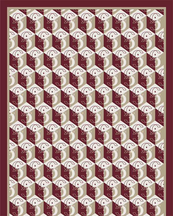 Bordo Icon Vual İpek Şal - görsel 5