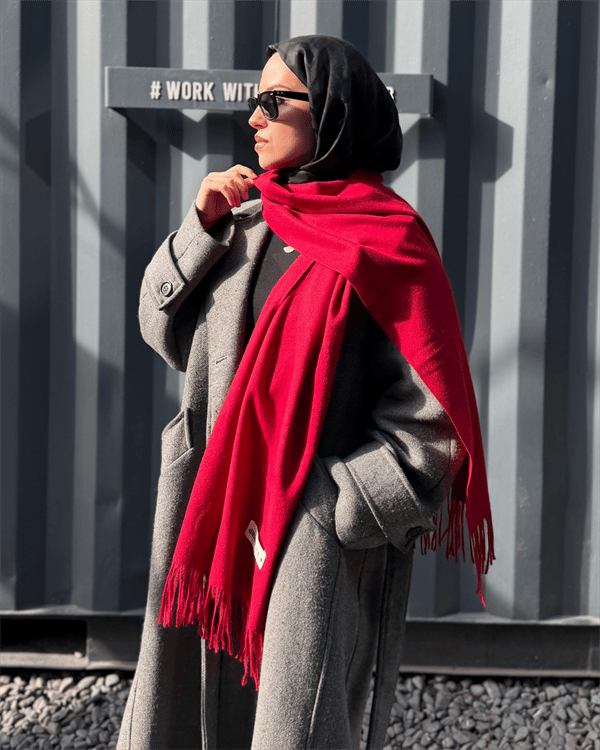 Bordo İthal Kaşmir Atkı