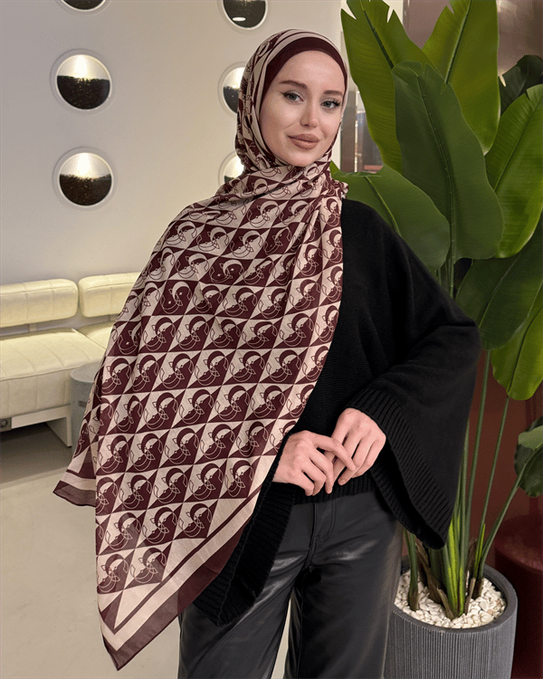Bordo Legacy Vual İpek Şal