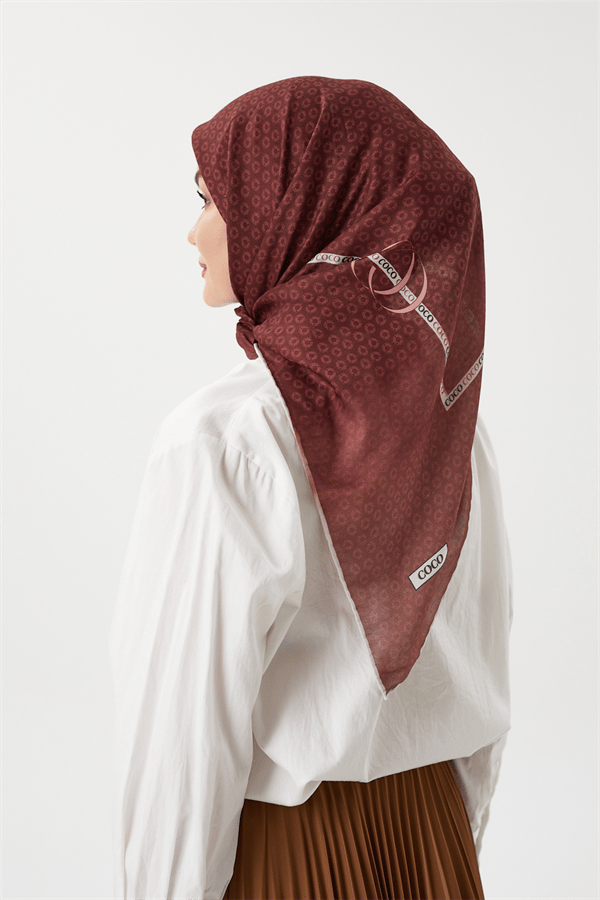 Bordo - Morocco Pamuk Eşarp - görsel 3