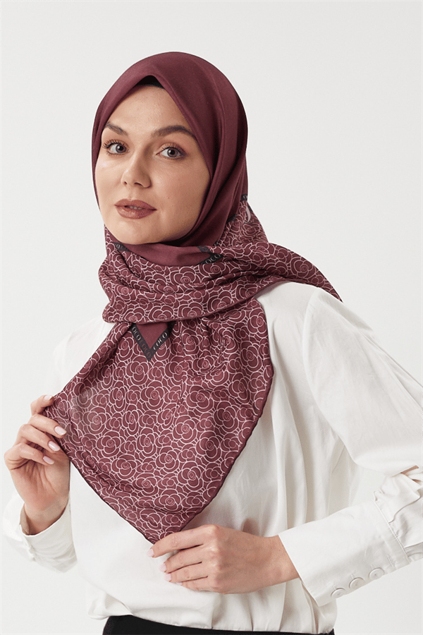Bordo - Paris Pamuk Eşarp - görsel 3