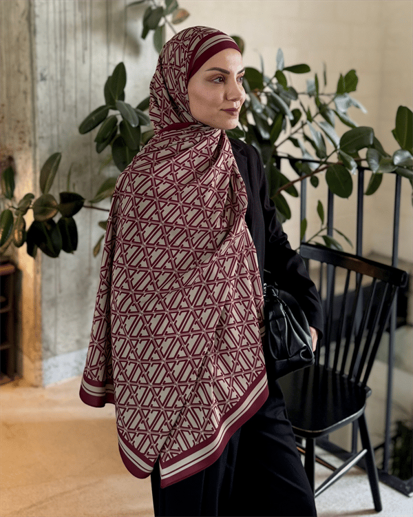 Bordo Signature Vual İpek Şal