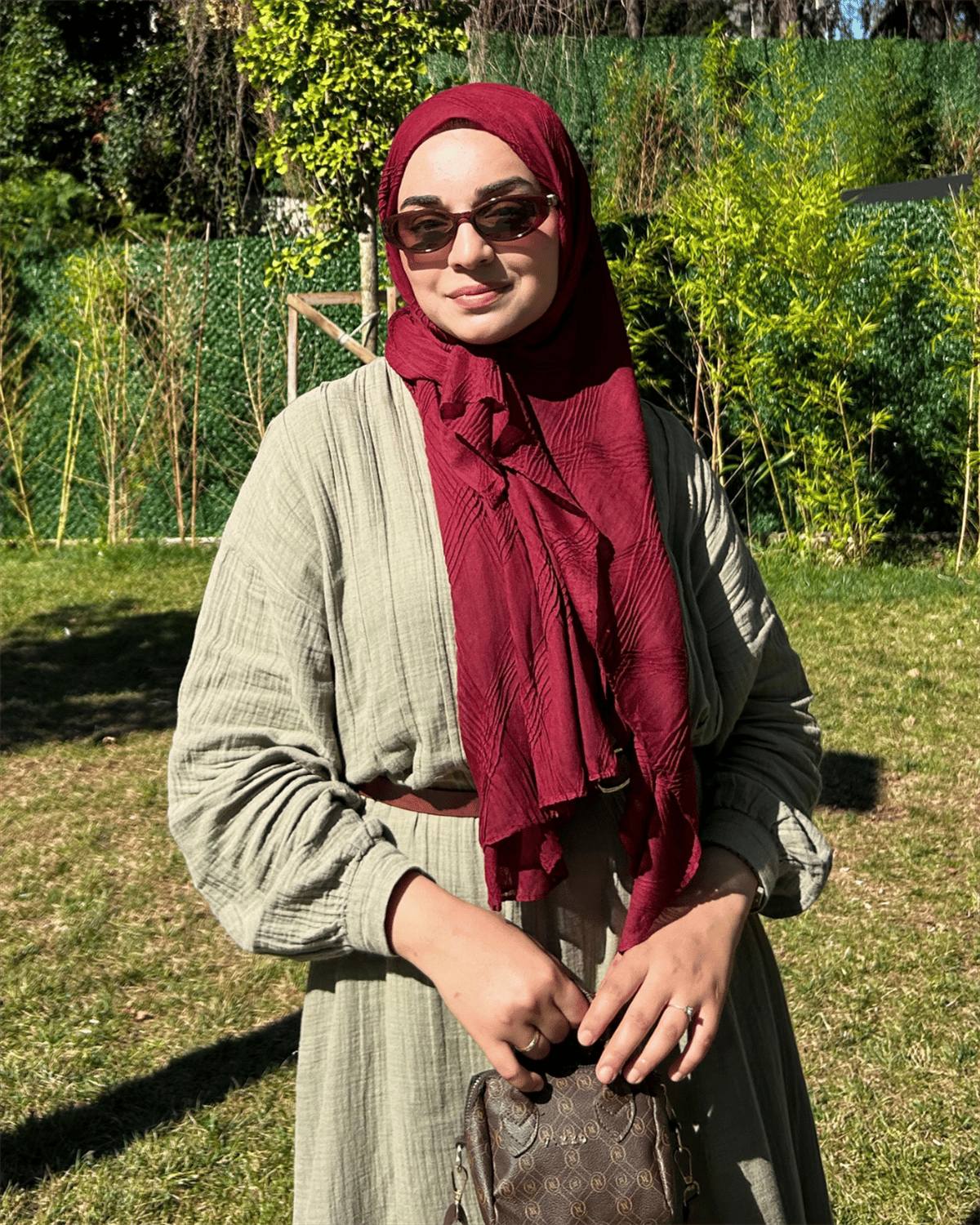 Bordo Terra Müslin Şal
