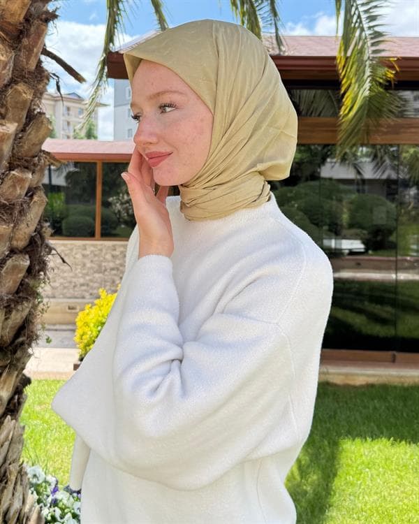 Ceviz Zikzak Lyocell Bambu Jakar Eşarp