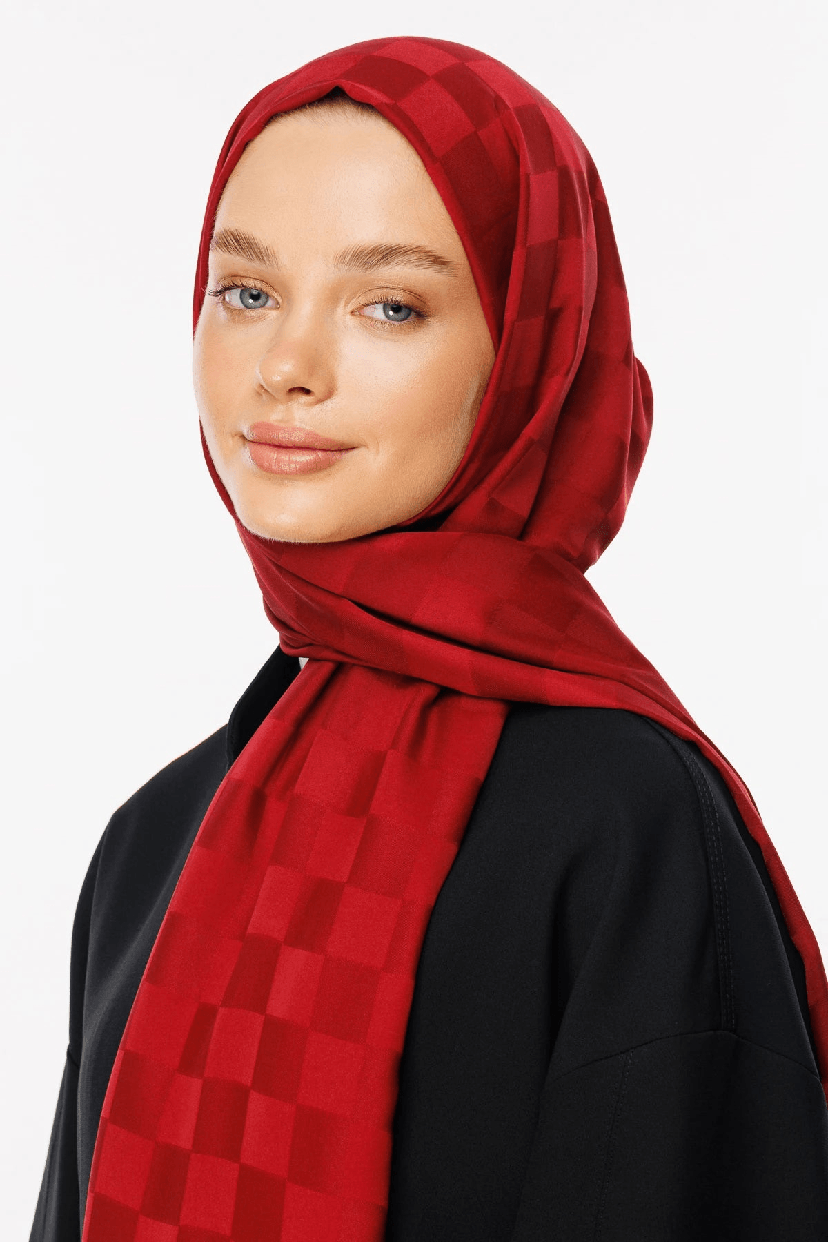 Magenta Dama Desen İpeksi Jakar Şal - görsel 3