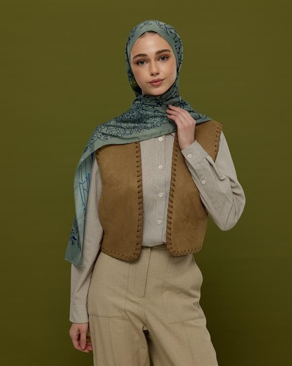 Duman & Lacivert Harem Rüyası Desen Şal - 70 - görsel 4