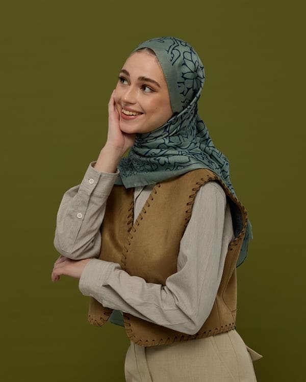 Duman & Lacivert Harem Rüyası Desen Şal - 70 - görsel 3