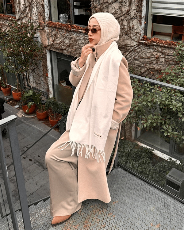 Ekru İthal Kaşmir Atkı