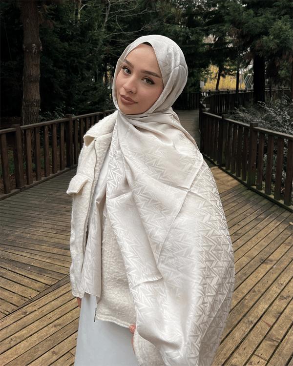 Ekru Triya Desen Jakar Şal