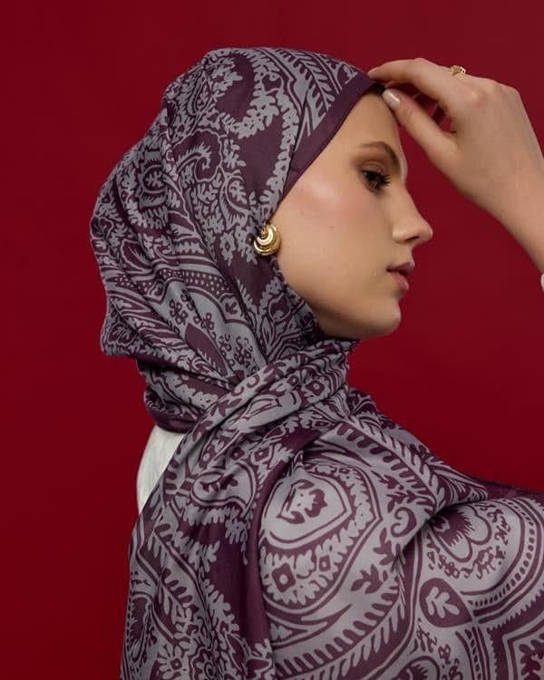 Erguvani & Leylak Sultani Desen Şal - 01