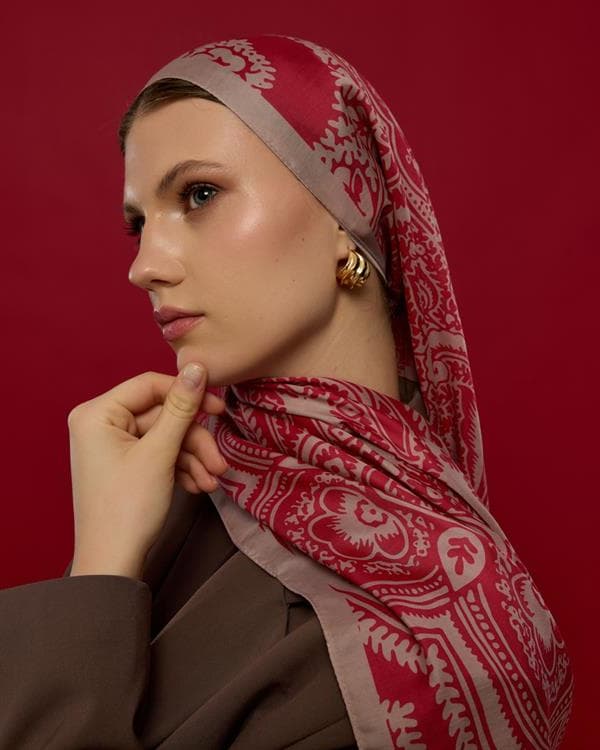 Fildişi & Gülkurusu Sultani Desen Şal - 10