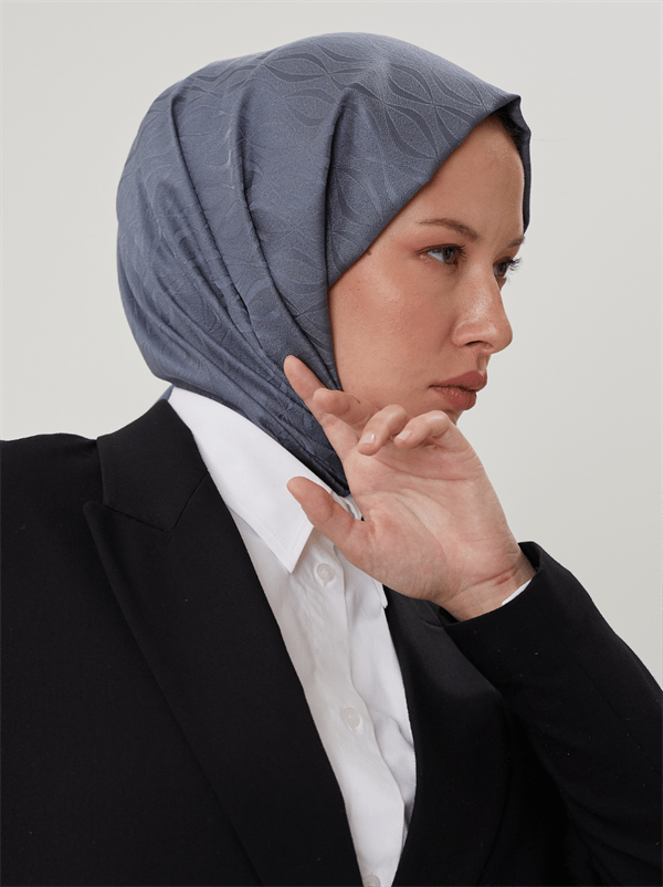 Füme Shine Desen Jakar Şal - görsel 5
