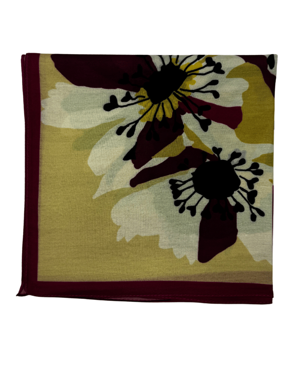 Fuşya & Butter Yellow - Garden Pamuk Eşarp