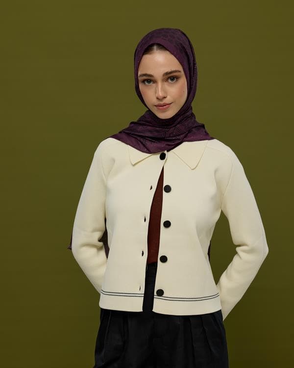 Gece & Mürdüm Bala Hatun Desen Şal - 76 - görsel 4