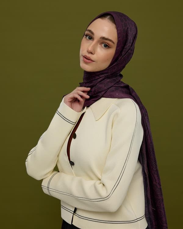 Gece & Mürdüm Bala Hatun Desen Şal - 76 - görsel 5
