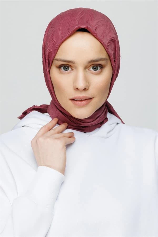 Gül Kurusu Piliseli Bambu Eşarp