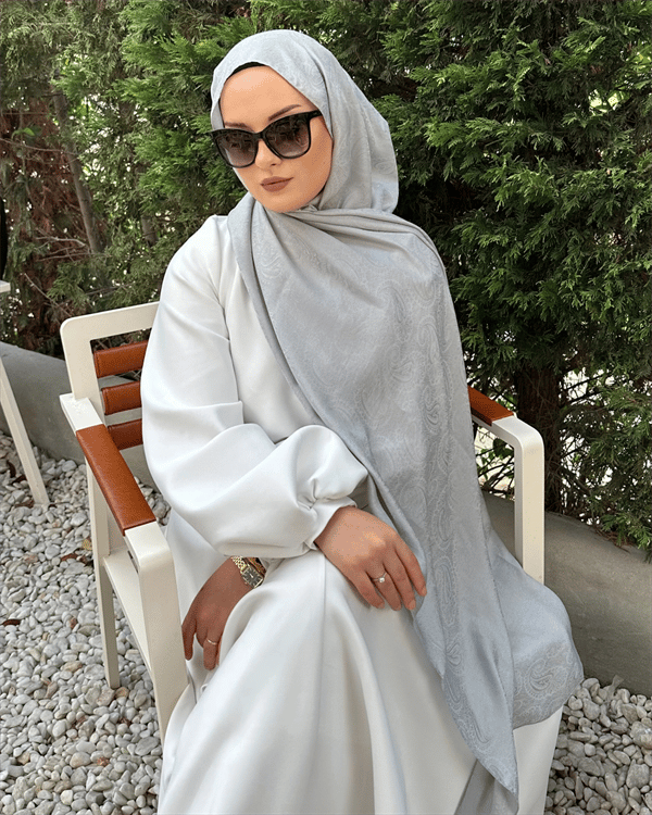 Gümüş Rumi Desen Jakar Şal
