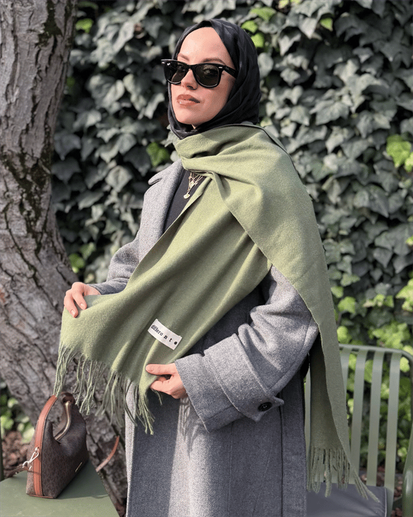 Haki İthal Kaşmir Atkı