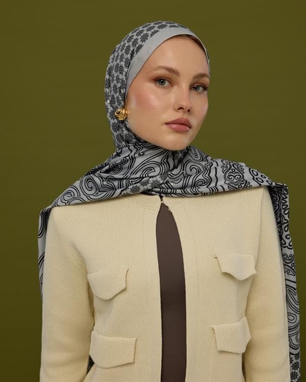 İnci & Siyah Bala Hatun Desen Şal - 66