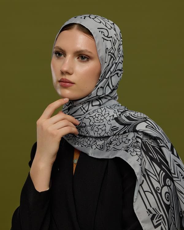 İnci & Siyah Harem Rüyası Desen Şal - 66