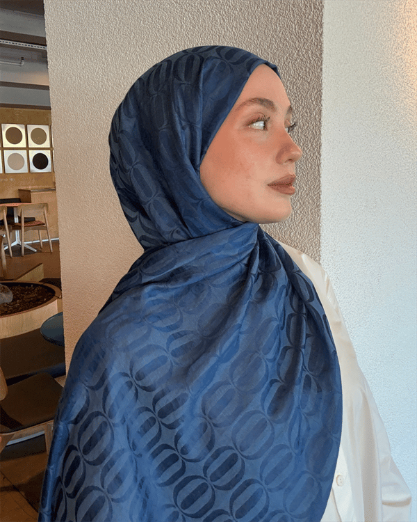 İndigo Nova Desen Jakar Şal