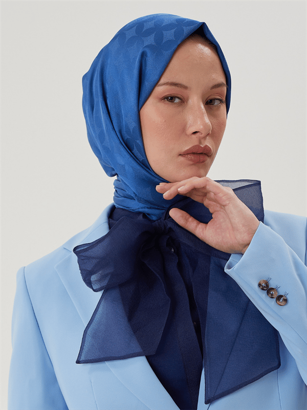İndigo Rise Desen Jakar Şal