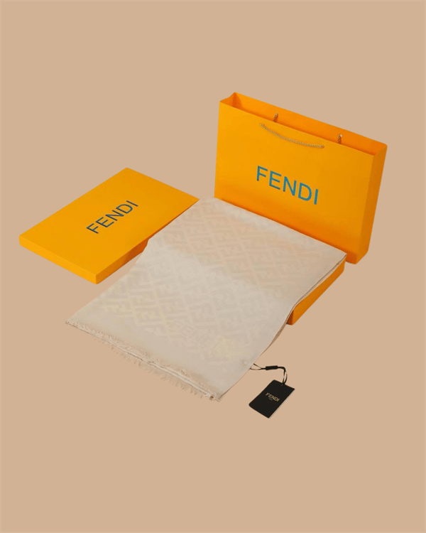 İthal Bej F Desen Yün İpek Şal