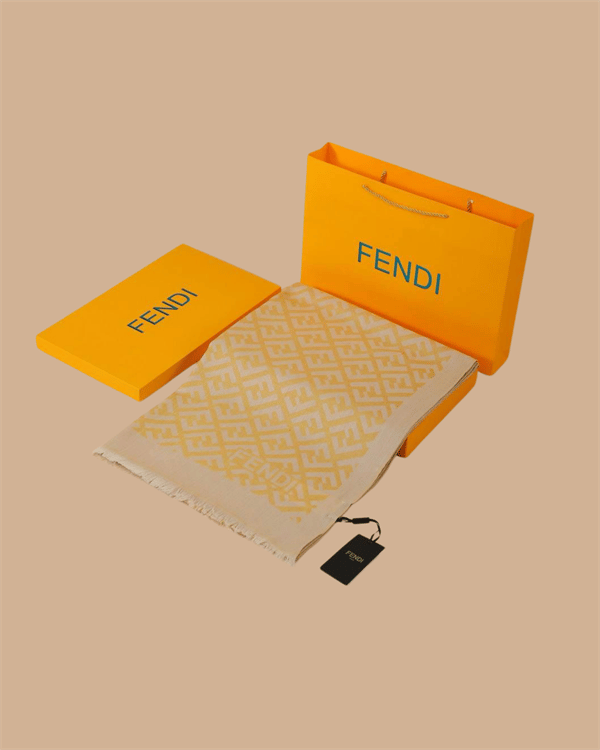 İthal Pastel Sarı F Desen Yün İpek Şal