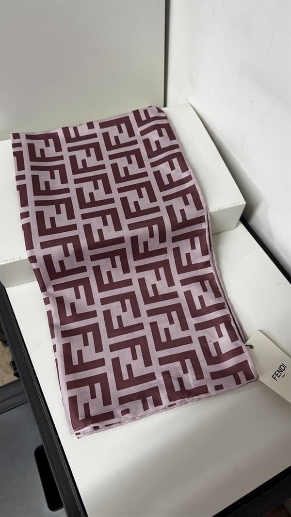 İthal Pudra Pembe F Desen Twill İpek Eşarp