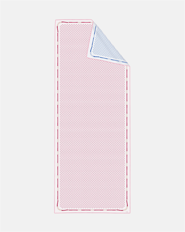 İthal Şeker Pembe & Buz Mavi CE Desen Twill İpek Şal