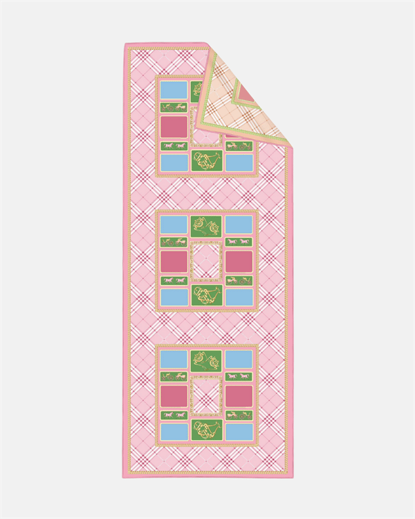İthal Şeker Pembe & Pudra B Desen Twill İpek Şal - görsel 7