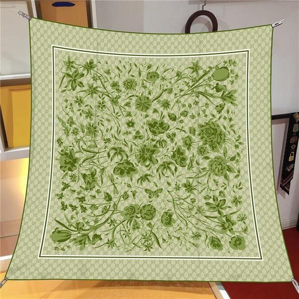 İthal Soft Yeşil G Line Desen Twill İpek Eşarp