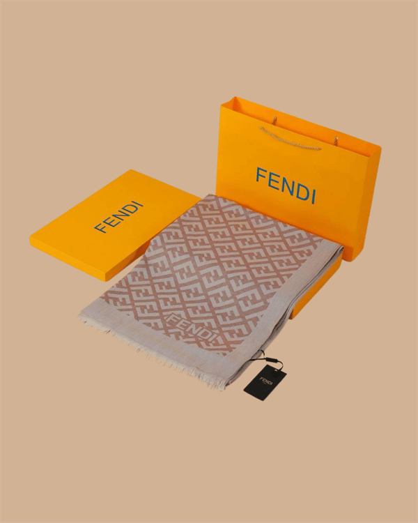 İthal Somon F Desen Yün İpek Şal