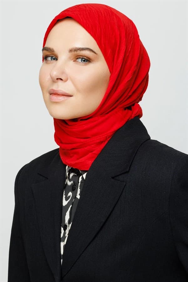 Kırmızı Bambu Eşarp