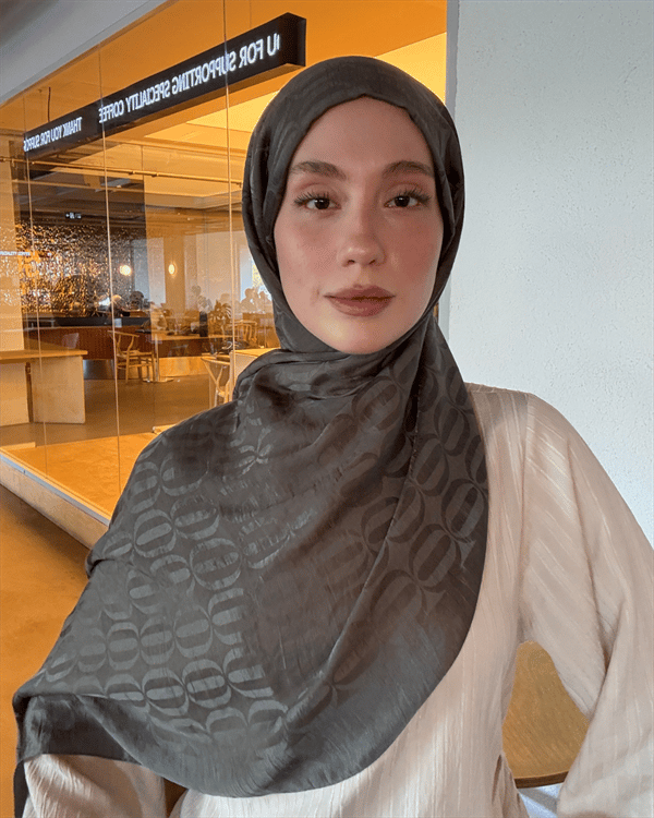 Gri Nova Desen Jakar Şal