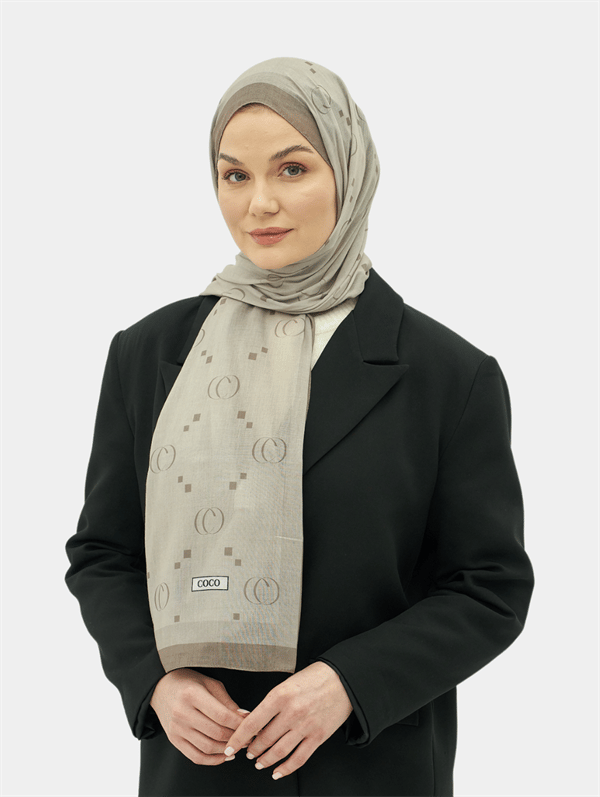 Brown COCO Desen Şal