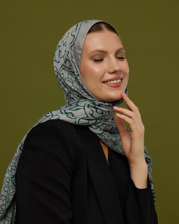 Krem & Zümrüt Harem Rüyası Desen Şal - 56 - görsel 2