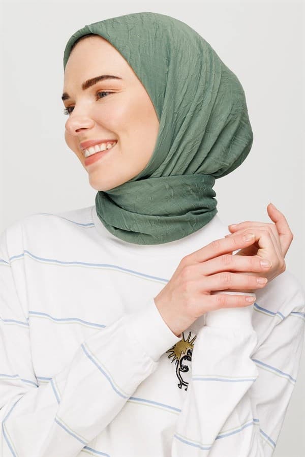 Küf Yeşili Bambu Eşarp - görsel 3