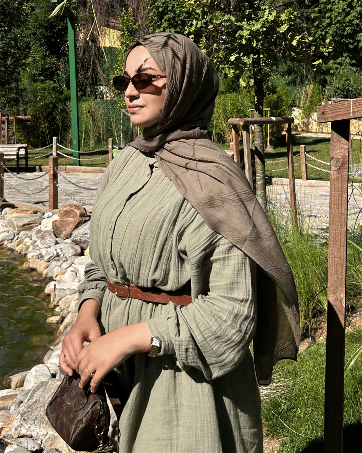 Kül Bej Terra Müslin Şal