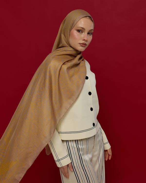 Kumral Toprak & Bal Revanı Harem Rüyası Desen Şal - 47 - görsel 4