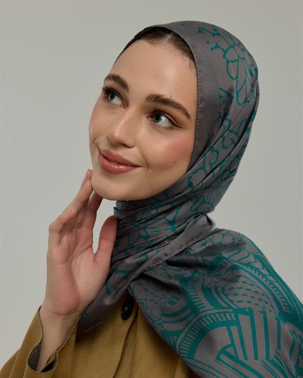 Lavanta Çizgisi & Zümrüt Harem Rüyası Desen Şal - 54 - görsel 2