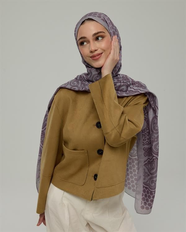 Leylak & Erguvani Bala Hatun Desen Şal - 02 - görsel 3