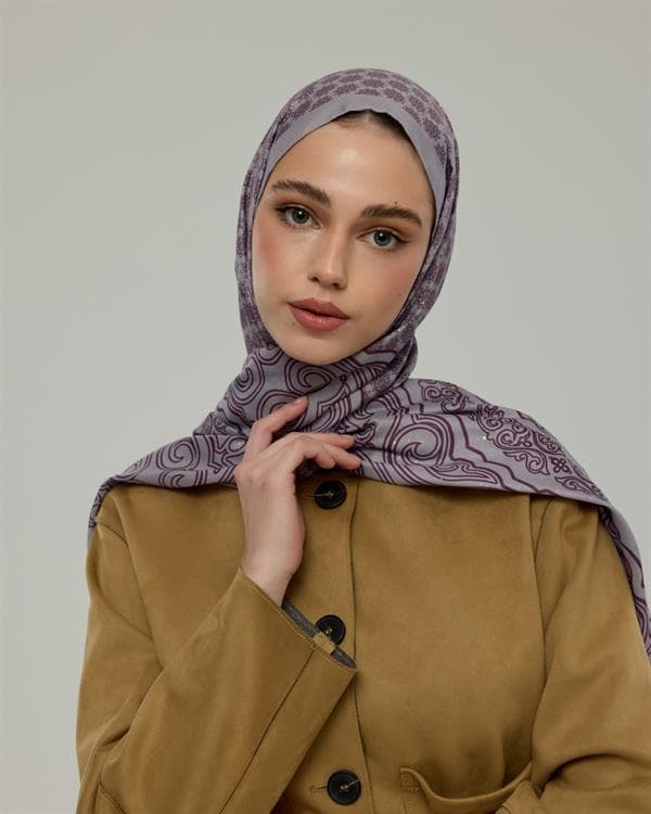 Leylak & Erguvani Bala Hatun Desen Şal - 02